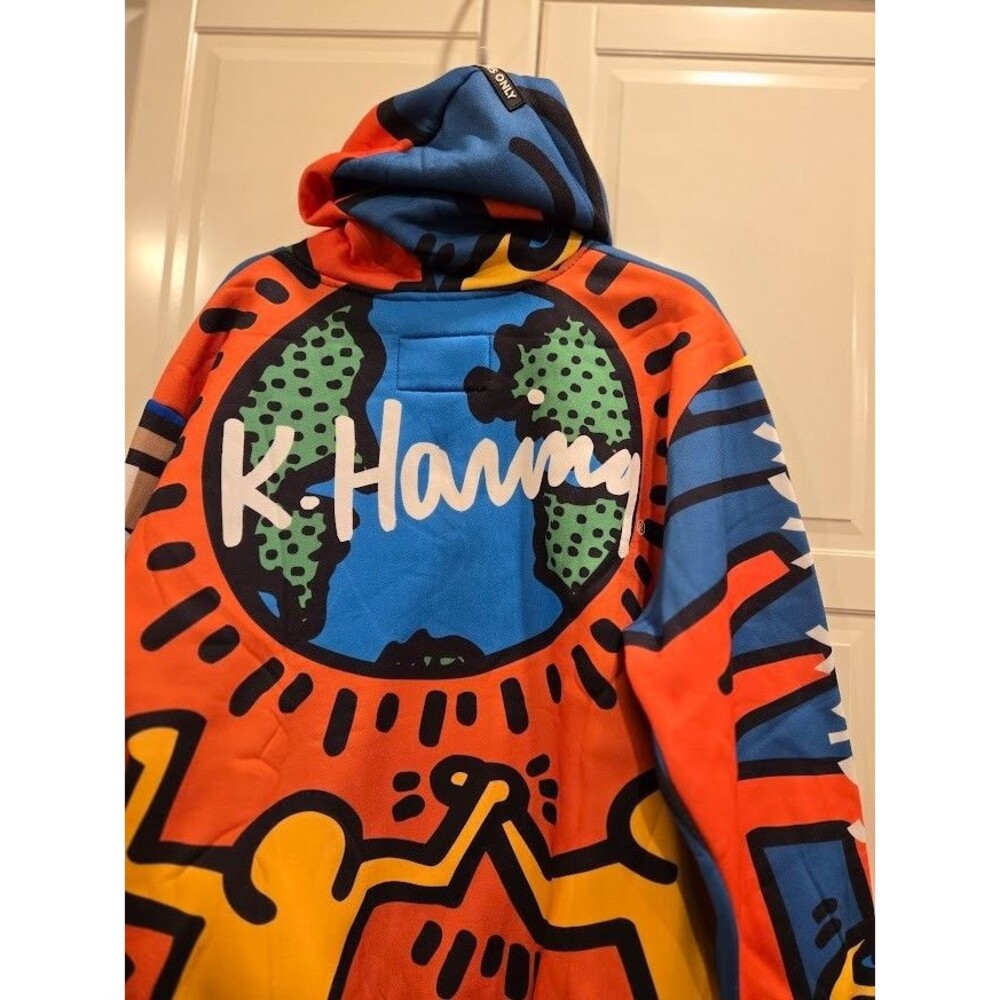 Members Only Keith Haring Pop Art Hoodie Sweatshirt Mens size LARGE - NEW - Picture 4 of 6